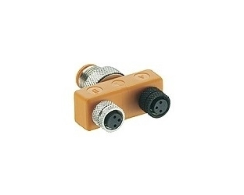 LUMBERG AUTOMATION  600000114  600000114   M12 Micro splitter/T-connector, with two M8 miniature female connectors, 3 poles, with self-locking threaded joint.