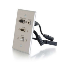 C2G  CG60140  CG60140                 Wallplate Transmitter, 1-Gang, HDMI Female/VGA Female/USB-B Female/3.5 MM Stereo Female to RapidRun Optical Female/VGA Female/3.5 MM Stereo Female/USB-A Female, Aluminum