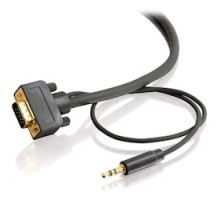 C2G  CG28254  CG28254                 VGA Cable, In-Wall, Male/3.5 MM Stereo Male to Male/3.5 MM Stereo Male, CL3 Rated, 50’ Length, Black