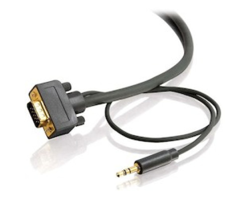 C2G  CG28254  CG28254                 VGA Cable, In-Wall, Male/3.5 MM Stereo Male to Male/3.5 MM Stereo Male, CL3 Rated, 50’ Length, Black