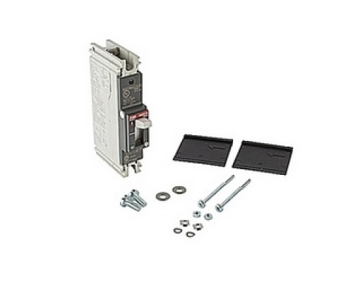 ABB  A1N015TW-1   1 pole, 15 amps rated at 240V AC and 125V DC, fixed trip point molded case circuit breaker, with a thermal magnetic trip device and 14kA at 240V AC and 10kA at 125V DC interrupt current rating