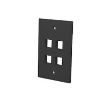 VANCO  820604                 Multi-Media Keystone Wall Plates, 4 Ports & Black