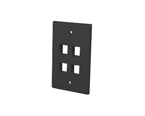 VANCO  820604                 Multi-Media Keystone Wall Plates, 4 Ports & Black