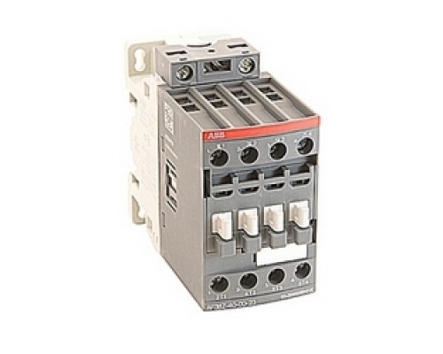 ABB  AF38Z-40-00-23   4 pole, 55 amp, non-reversing across the line contactor with 100-250V AC/DC coil and no auxiliary contacts