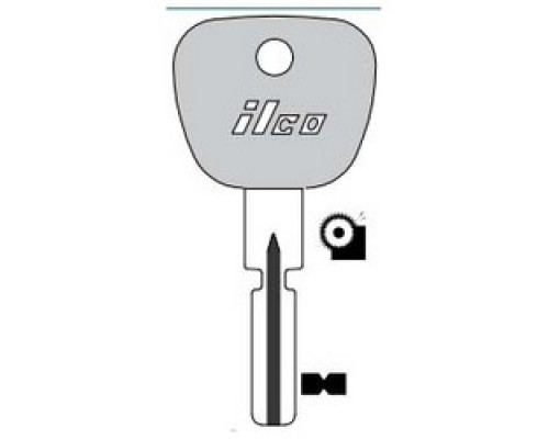 KABA ILCO CORP  S7BW-P NP A20                 Vehicle Key Blank, High Security, Plastic Head, Special Key Machine, Brass, Nickel Plated, 20 Price Group, For BMW