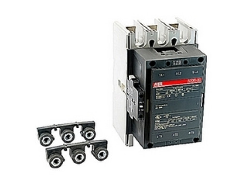 ABB  A300-30-11-80   3 pole, 500 amp, non-reversing across the line contactor with 230-240V AC coil and 1 NO and 1 NC auxiliary contacts
