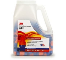 3M  7000133222  O/B-JUG                 Wire Connector, Twist-On, 600 Volt, 22 to 12 AWG, Polypropylene and Thermoplastic Elastomer Insulator, Orange/Blue Color