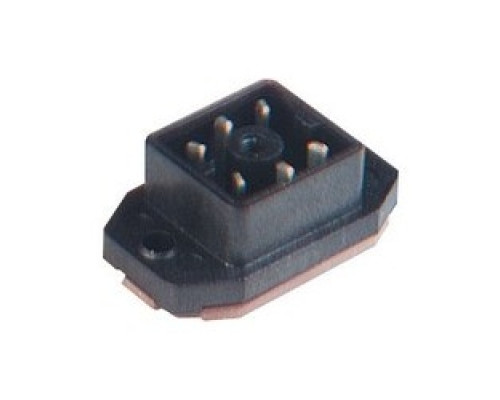 HIRSCHMANN  932918100   GO 60 FAV M black; Surface mounted connector with flange with solder contacts, 6 contacts, blade, DIN VDE 0627 / IEC 61984, 6A 250V AC/DC