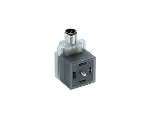 LUMBERG AUTOMATION  800000012  VAD1A-1-3-M12-5   DIN Valve Adaptor according to DIN EN 175301-803, form A, with LED function indicator, varistor voltage protection, connected protective earth, with M12 male receptacle connector.
