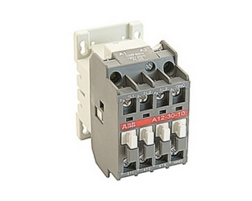 ABB  A12-30-10-36   3 pole, 27 amp, non-reversing across the line contactor with 220V AC coil and 1 NO auxiliary contact