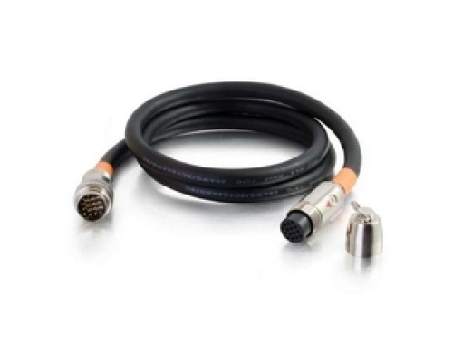 C2G  CG60073  CG60073                 Multi-Format Runner Cable, All-In-One, Plenum, VGA Male/3.5 MM Serial Male/RCA Composite Video Male/RCA Stereo Audio Male to RapidRun 15-Pin Female, CMP Rated, 50’ Length, Black