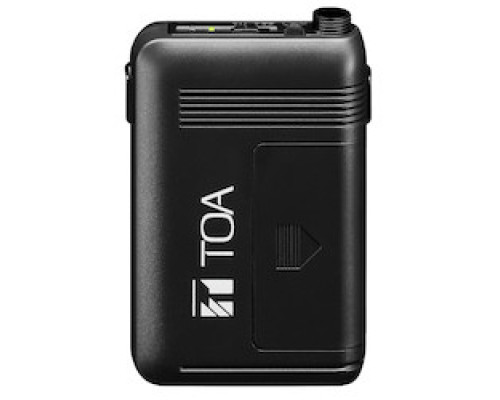 TOA ELECTRONICS INC WM-5325H01         Wireless Bodypack Transmitter, 16-Channel, 3.5 MM Mini-Jack Audio Input, 1 AA Battery, 578 to 20 Megahertz, 62 MM Width x 23 MM Depth x 102.5 MM Height, Resin, Pre-Coated, Black