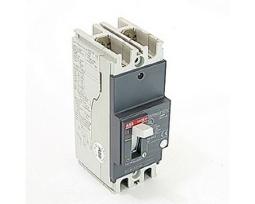 ABB  A1A100TW-2   2 pole, 100 amps rated at 240V AC and 250V DC, fixed trip point molded case circuit breaker, with a thermal magnetic trip device and 10kA at 240V AC and 5kA at 250V DC interrupt current rating