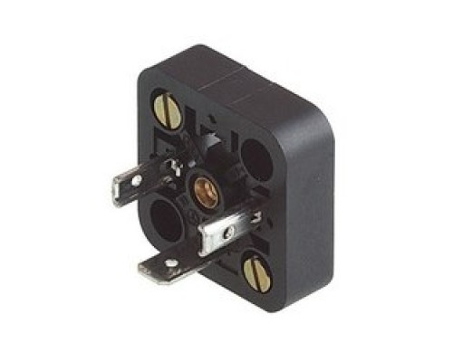 HIRSCHMANN  932591100   GSA 2000 black; Appliance connector with retaining nut, 2 screws M 3 x 10 and 1 screw M 3 x 5, longitudinal slots, open nut, 2 contacts + PE, Type A construction