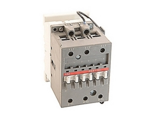 ABB  AE63-30-00-81   3 pole, 115 amp, non-reversing across the line contactor with 24V DC coil and no auxiliary contacts