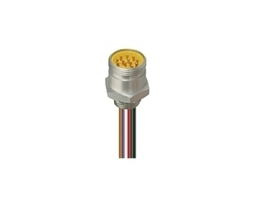 LUMBERG AUTOMATION  500000554  500000554   Mini Receptacle connector, 1 1/8 inch C body, male 10-pole for front mounting, assembled stranded wire, potted with epoxy, chassis side thread 1/2 inch NPT, screw connection, US Color Code.