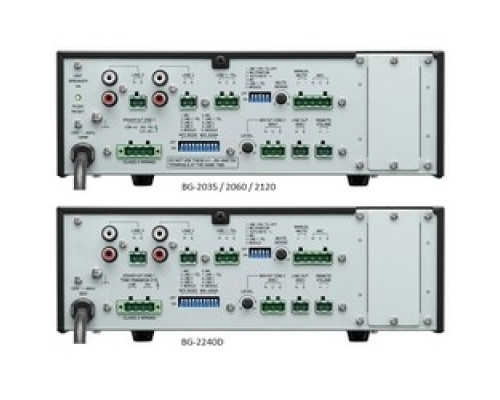 TOA ELECTRONICS INC  BG-2240D                 Mixer Amplifier, 120 Volt AC 60 Hertz, 240 Watt Output, 50 to 20 Kilohertz, 60 dB Signal to Noise Ratio, 10.39