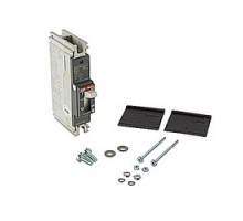 ABB  A1A050TW-1   1 pole, 50 amps rated at 240V AC and 125V DC, fixed trip point molded case circuit breaker, with a thermal magnetic trip device and 10kA at 240V AC and 5kA at 125V DC interrupt current rating