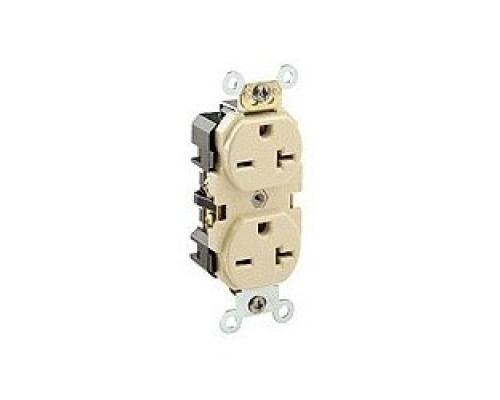 LEVITON  5462                 20 Amp, 250 Volt, Industrial Heavy Duty Grade, Duplex Receptacle, Straight Blade, Self Grounding, Brown