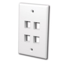VANCO  820104                 Multi-Media Keystone Wall Plates, 4 Ports & White