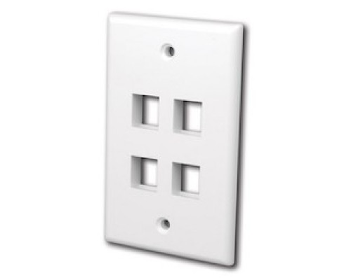 VANCO  820104                 Multi-Media Keystone Wall Plates, 4 Ports & White