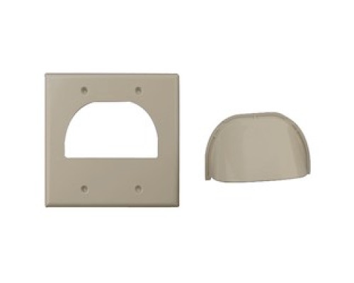 VANCO  120621X                 Custom Two-Piece Bulk Cable Wall Plates, Dual & Almond