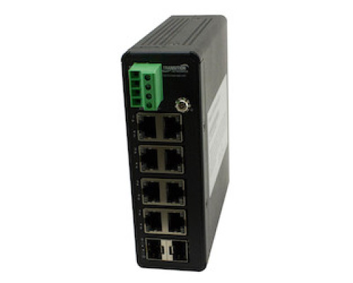 LANTRONIX SISTG1040-282-LRT  Unmanaged Hardened Gigabit Ethernet Switch. 8 10/100/1000Base-T [100 M/328 Ft.] With 2 100/1000Base-X SFP Slot
