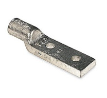 THOMAS & BETTS  53208                 Copper Two-Hole Heavy-Duty Lug, Standard Barrel, Blind End, Max 35kV, Wire Size #1 AWG, 1/4 in Bolt Size, 1 in Hole Spacing, Tin Plated, Die Code 45, Black