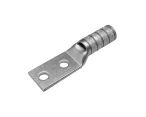 BURNDY  YAZV102TC14  25015918                 Copper Compression Terminal, Bevel Entry, 2 Hole With Inspection Window, Long Barrel, 5/8 inch Stud, 14-10 AWG Stranded, Electro-Tin Plated, 600 Volt - 35 Kilo-Volt