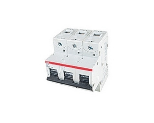 ABB  S803S-D32   3 pole, S800, 32 amp screw terminated miniature circuit breaker with a D tripping characteristic