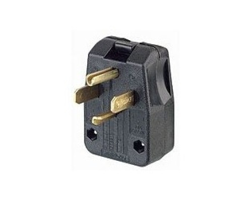 LEVITON  275-T   30/50 Amp, 125/250 Volt, Dual Power Vinyl Grounding Angle Plug, Black