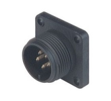 HIRSCHMANN  932843100   CM 02 E 14S-5 P; Surface mounted connector, with flange, with solder bucket, 5 contacts, MIL-C 5015 bzw. VG 95 342, black housing, 10A 50V AC/DC