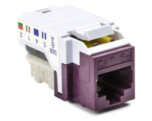 HELLERMANNTYTON  RJ45FC5E-VIO   Category 5e Modular Keystone Jack, Plenum Rated, Violet, 1/bag
