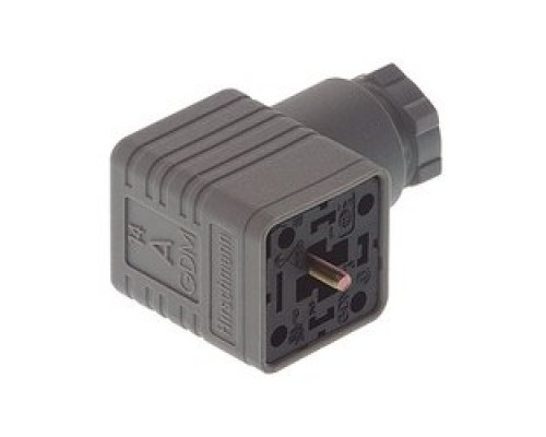 HIRSCHMANN 934407106  GDML 2016 GB1 grey; Bridge-type rectifier with protective circuit varistor , 2 contacts + PE, M 16, Type A, DIN EN 175 301-803-A