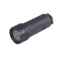 HIRSCHMANN  933101100   N11R EF F; Straight Cable Socket, strain relief by means of a clamping cage, 11 contacts + PE, female, PG16, DIN 43651, 5A 60V AC/DC, unassembled, black housing