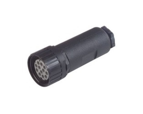 HIRSCHMANN  933101100   N11R EF F; Straight Cable Socket, strain relief by means of a clamping cage, 11 contacts + PE, female, PG16, DIN 43651, 5A 60V AC/DC, unassembled, black housing