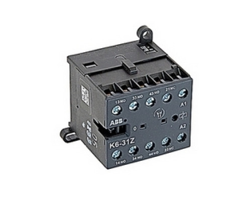 ABB  K6-31Z-84   4 pole, 3 NO and 1 NC, K6 miniature control relay with screw terminals and 110-127V AC/DC control voltage
