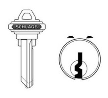 SCHLAGE ALLEGION BRAND  35-101-EF-XQ06-878         Door Lock Cylinder Key Blank, Classic, Conventional, Embossed, Standard Bow, 6-Pin Cylinder, EF Keyway, Nickel Silver, With DO NOT DUPLICATE Stamp