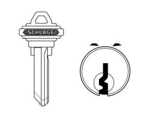 SCHLAGE ALLEGION BRAND  35-101-EF-XQ06-878         Door Lock Cylinder Key Blank, Classic, Conventional, Embossed, Standard Bow, 6-Pin Cylinder, EF Keyway, Nickel Silver, With DO NOT DUPLICATE Stamp