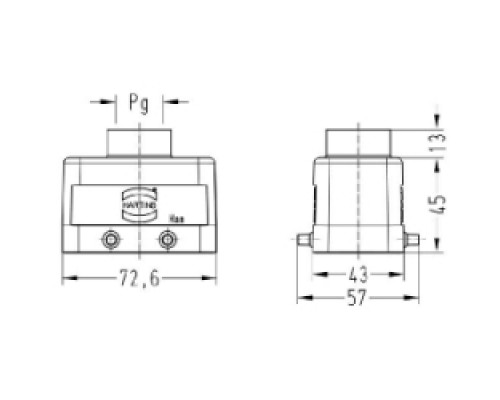 HARTING  09300101421  9300101421   Han B Hoods: Han B Hood Top Entry LC 4 Pegs PG 16
