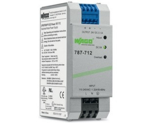 WAGO CORPORATION  787-712   ECO POWER SUPPLY 2.5A 24V DC
