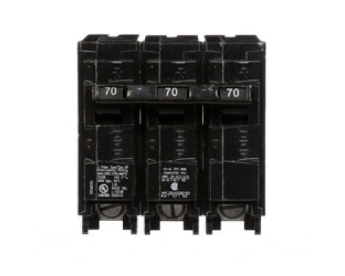 SIEMENS  US2:Q370  Q370   Miniature Circuit Breaker, Common Trip, Thermal Magnetic, Low Voltage, Plug-In, 3 Pole, 240 Volt AC, 70A, 10 kA Interrupting Rating