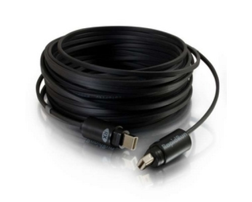 C2G  60128  CG60128                 Optical Runner Cable, Plenum, RapidRun Male to RapidRun Male, OFNP Rated, 750’ Length, 5 MM Bend Radius, Black