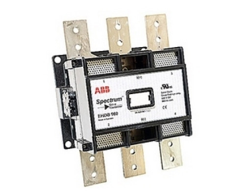 ABB  EHDB960C-1L   3 pole, 2 NO and 1 NC, plus 1 NO and 1 NC auxiliary contacts, 960 amp, DC drive, dynamic breaking contactor, with a 120V AC coil