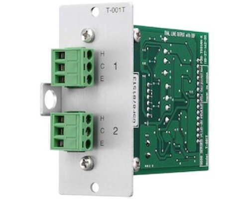 TOA ELECTRONICS INC  T-001T                 Digital Mixer Output Expansion Module, Dual Line, 2-Channel Output, 24 Volt DC, 35 Milliampere, 20 Hertz to 20 Kilohertz, 73 dB, 35 MM Width x 91.5 MM Depth x 78 MM Height