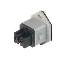 HIRSCHMANN  932047106   STAKEI 200 grey; Panel-mounted Socket with coding slot and added gasket, 2 contacts + PE, female, 16A AC, 10A DC, 250V AC/DC