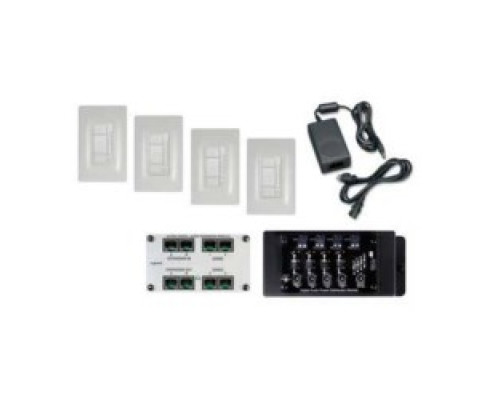 ON-Q/LEGRAND  AU7054WH  AU7054-WH                 Digital Audio Kit, White, 4-Room, With Digital Audio Amplified Keypad/Expansion Module/Power Distribution Module/Wallplate/Power Supply