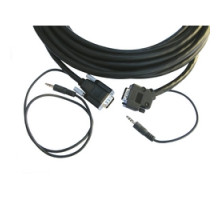 KRAMER 92-9222075 CP-GMA/GMA/XL-75         15-pin HD M-M + 3.5mm Plenum Cable, Molded Straight to Backshell 45o - 75’