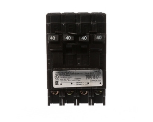 SIEMENS  US2:Q24040CT2  Q24040CT2   Miniature Circuit Breaker, Common Trip, Thermal Magnetic, Quadplex, Plug-In, 4 Pole, 120/240 Volt AC, 40A, 10 kA Interrupting Rating
