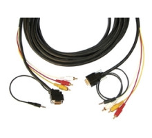 KRAMER 92-9311050 CP-MH1/MH1/XL-50         15-pin HD M , 3.5mm + 3 RCA Plenum Cable, Backshell 45o 15-pin HD at one end - 50’